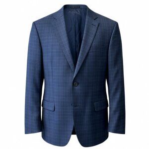 Ralph Lauren Dark Blue Plaid Blazer Suit Jacket Men's size 44L